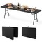 8 Feet Patio Portable Fold-in-Half Table with Robust Metal Legs and Joint Safety Lock